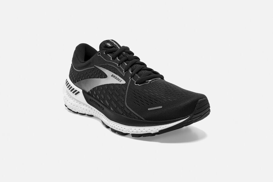 Brooks Running Shoes - Adrenaline GTS 21 Road Womens - Black/White - CBJ-368421